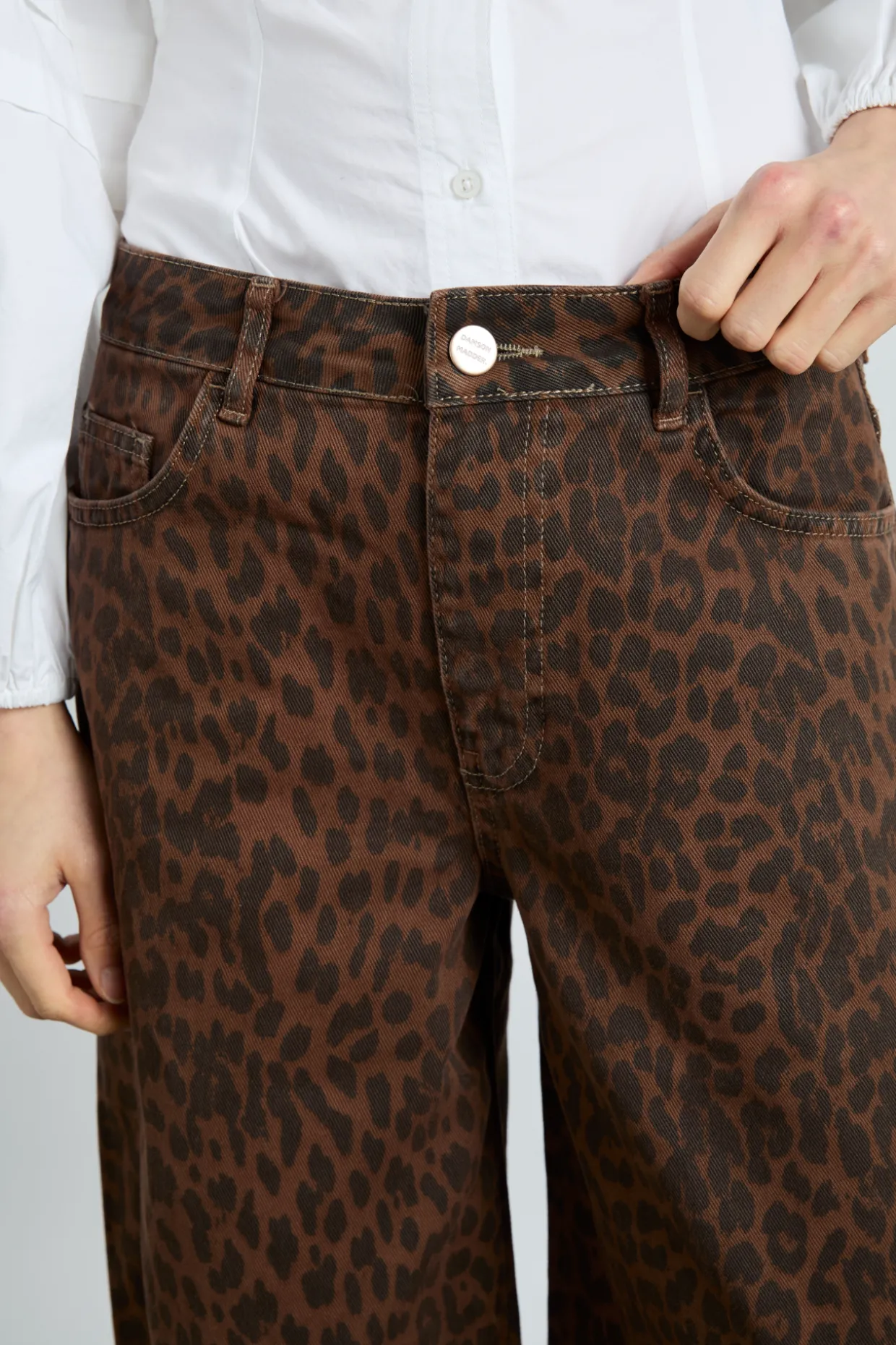 dion jeans - dark leopard overdye