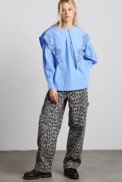 drew cargo jeans - leopard charcoal