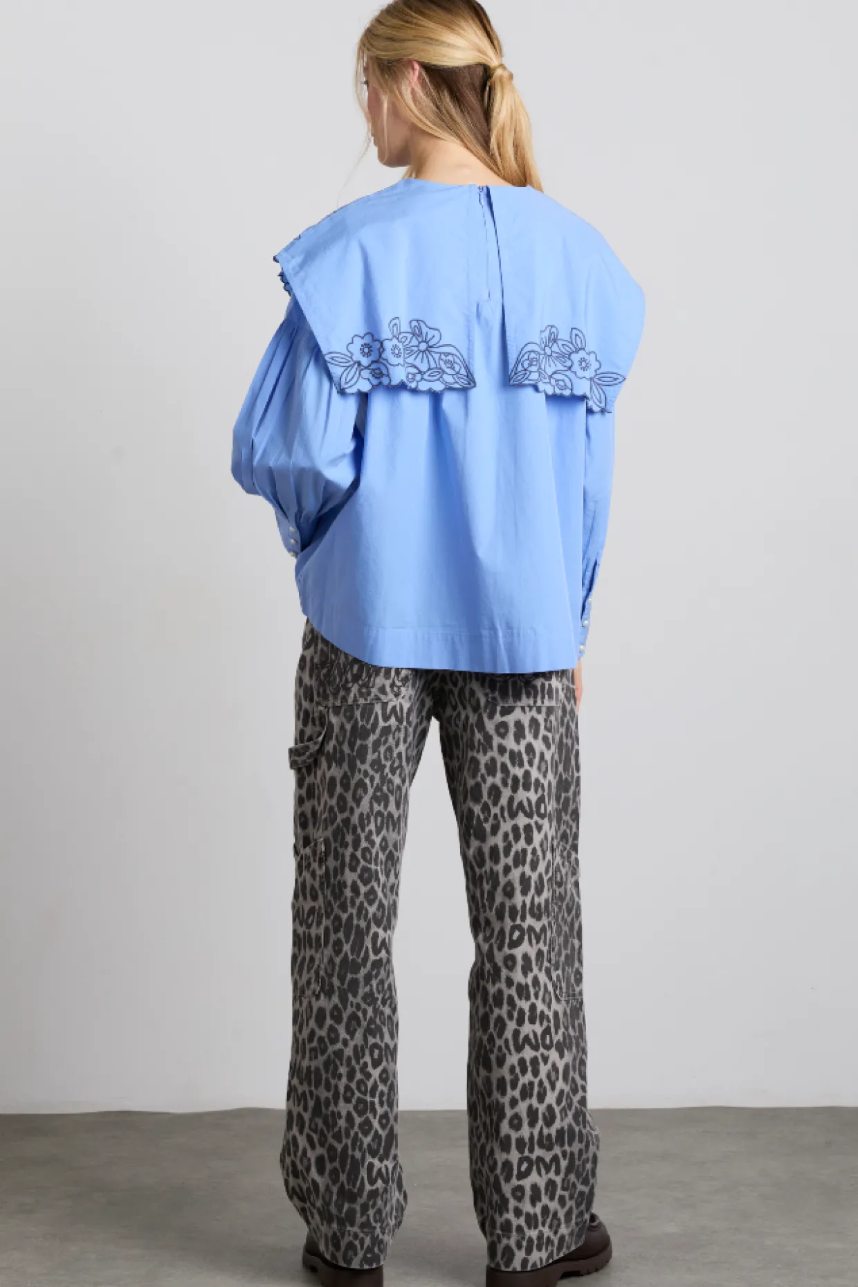 drew cargo jeans - leopard charcoal