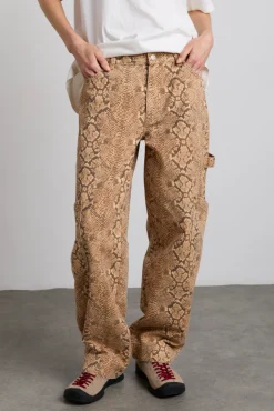 drew cargo jeans - snake print