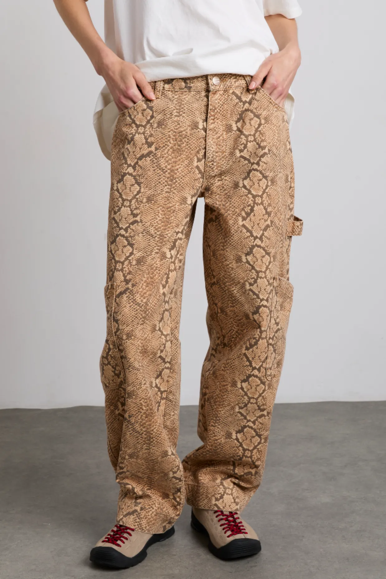 drew cargo jeans - snake print