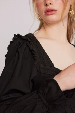 edith midi dress - black