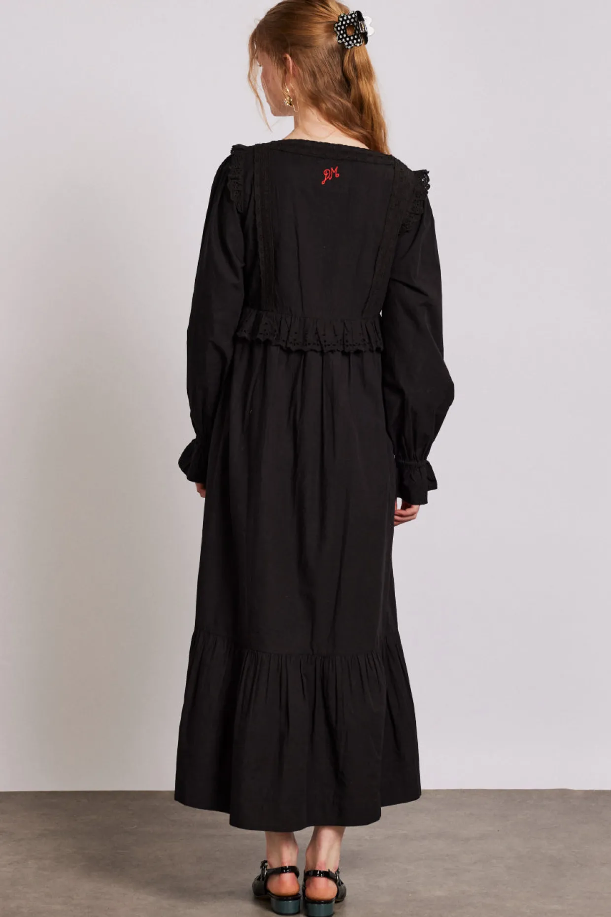edith midi dress - black