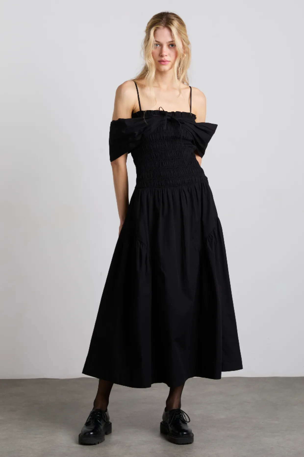 esmerelda midi multi-way dress - black