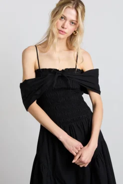 esmerelda midi multi-way dress - black