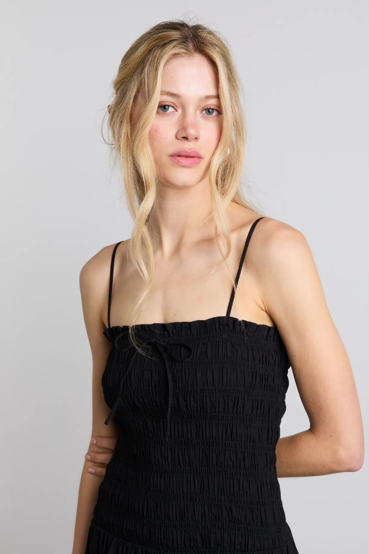 esmerelda midi multi-way dress - black