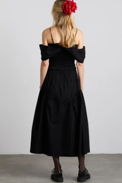 esmerelda midi multi-way dress - black