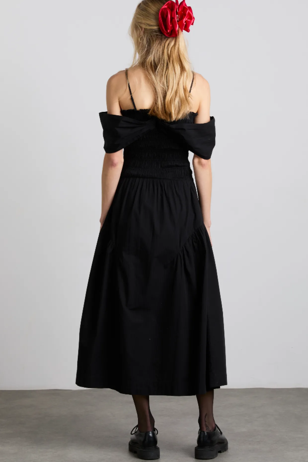esmerelda midi multi-way dress - black