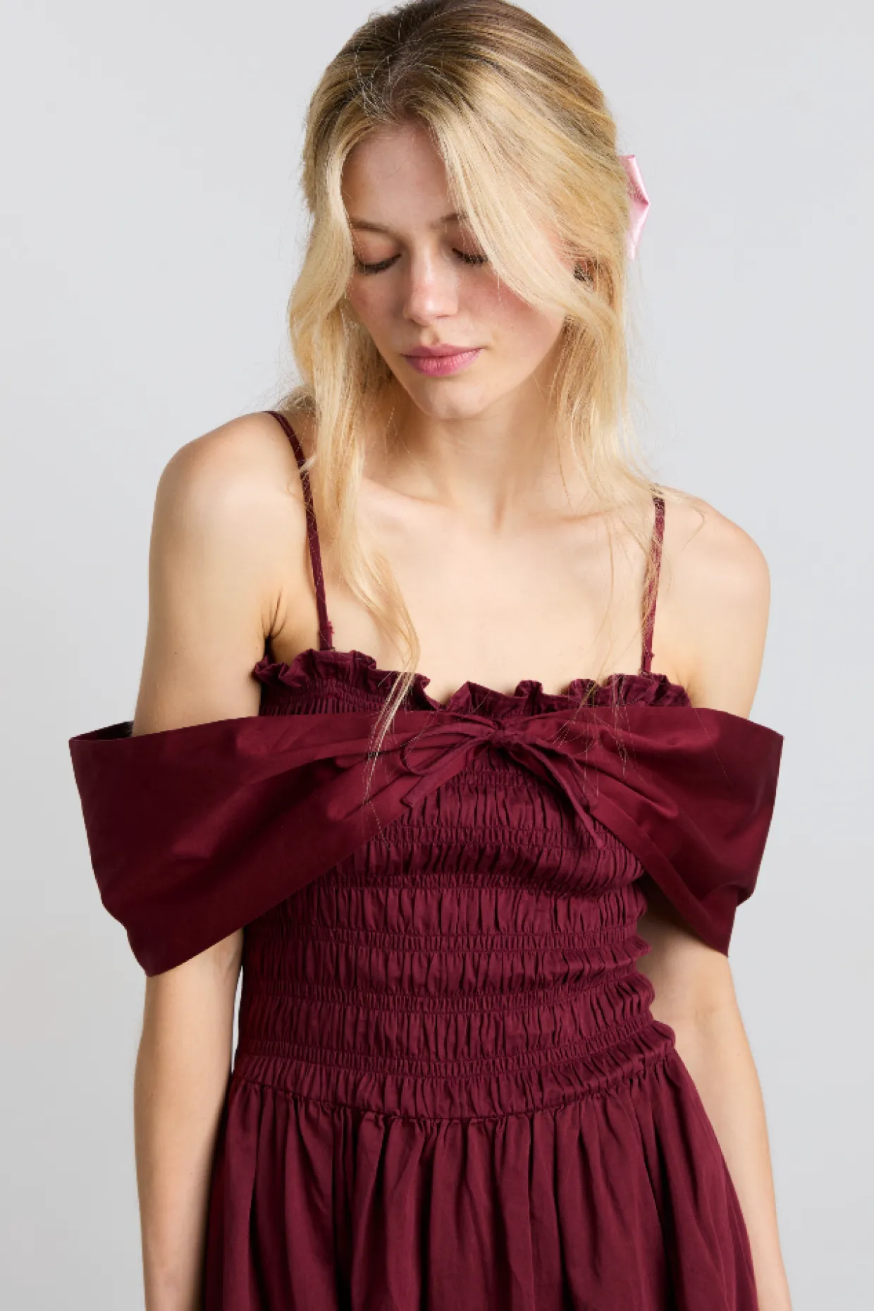 esmerelda mini multi-way dress - burgundy