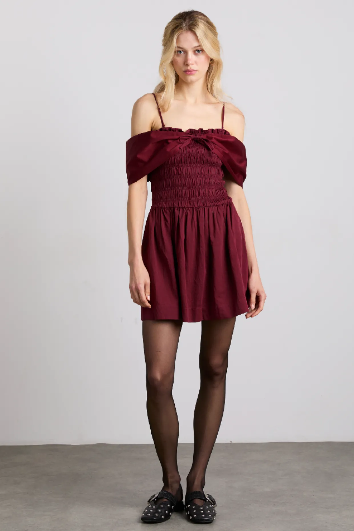 esmerelda mini multi-way dress - burgundy