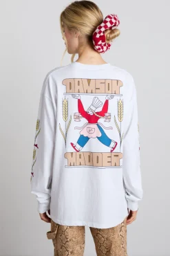 fresh bread long sleeve tee - white