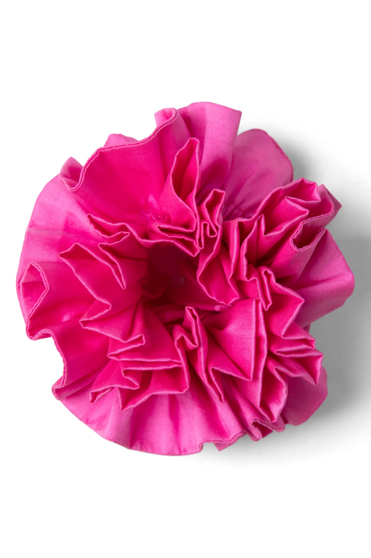 garter scrunchie in pink taffeta