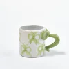 hand painted bow handle mug - bow design