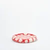 hand painted saucer - red gingham