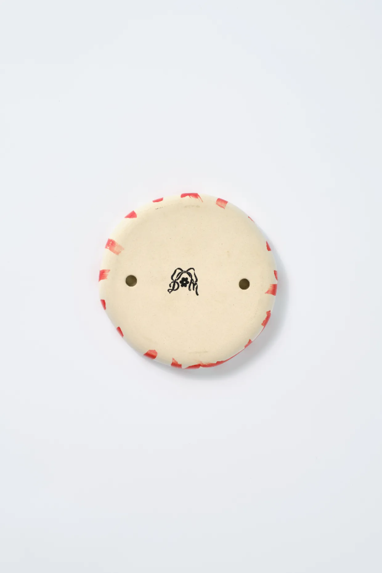 hand painted saucer - red gingham