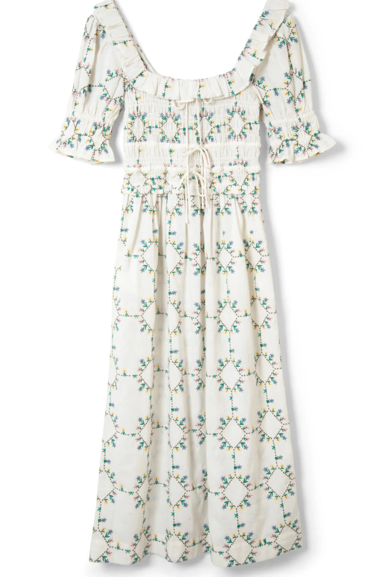 heidi embroidered midi dress