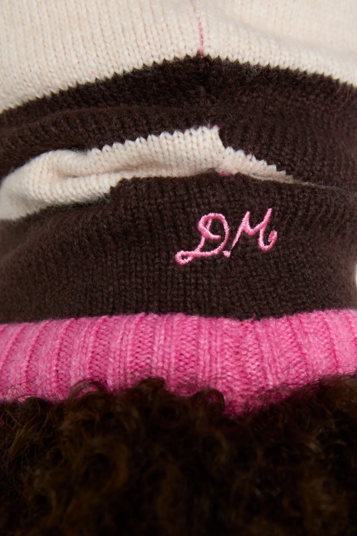 hood in cream u0026 choc with pink tie