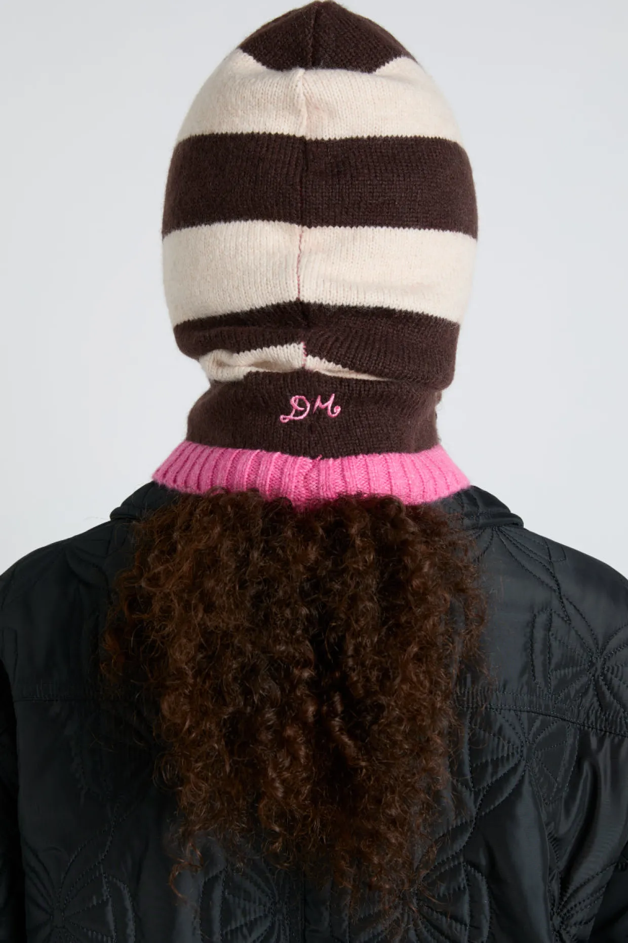 hood in cream u0026 choc with pink tie