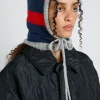 hood in red u0026 navy with grey tie