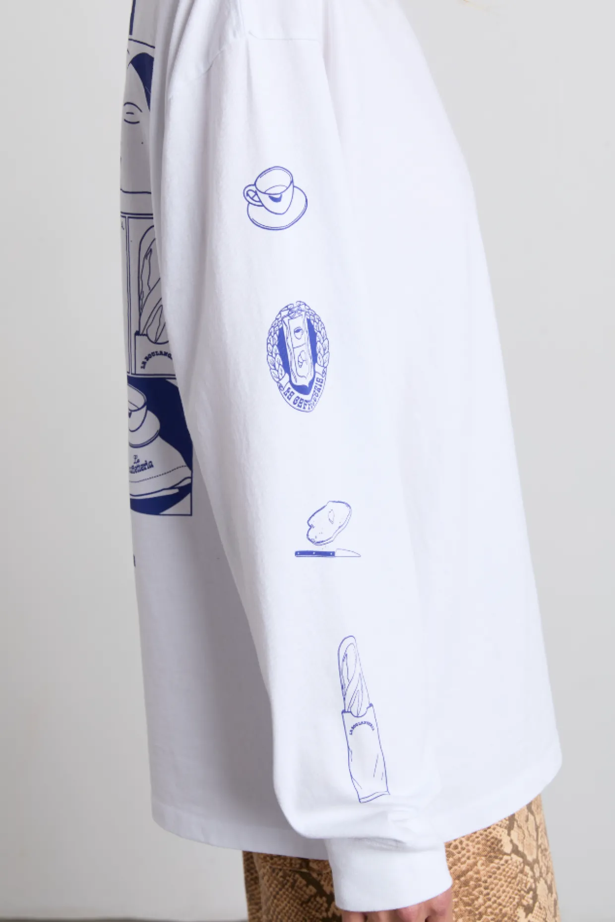 il bacio brunch long sleeve tee - white