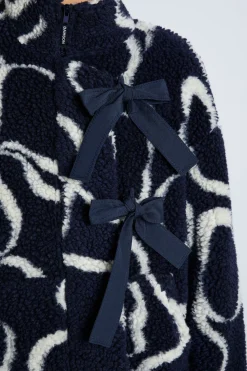 ingrid borg jacket- navy bows