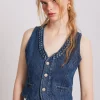 isla denim waistcoat - vintage wash