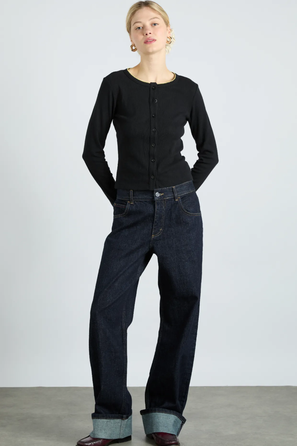 Italian selvedge sylvie jeans with turn up