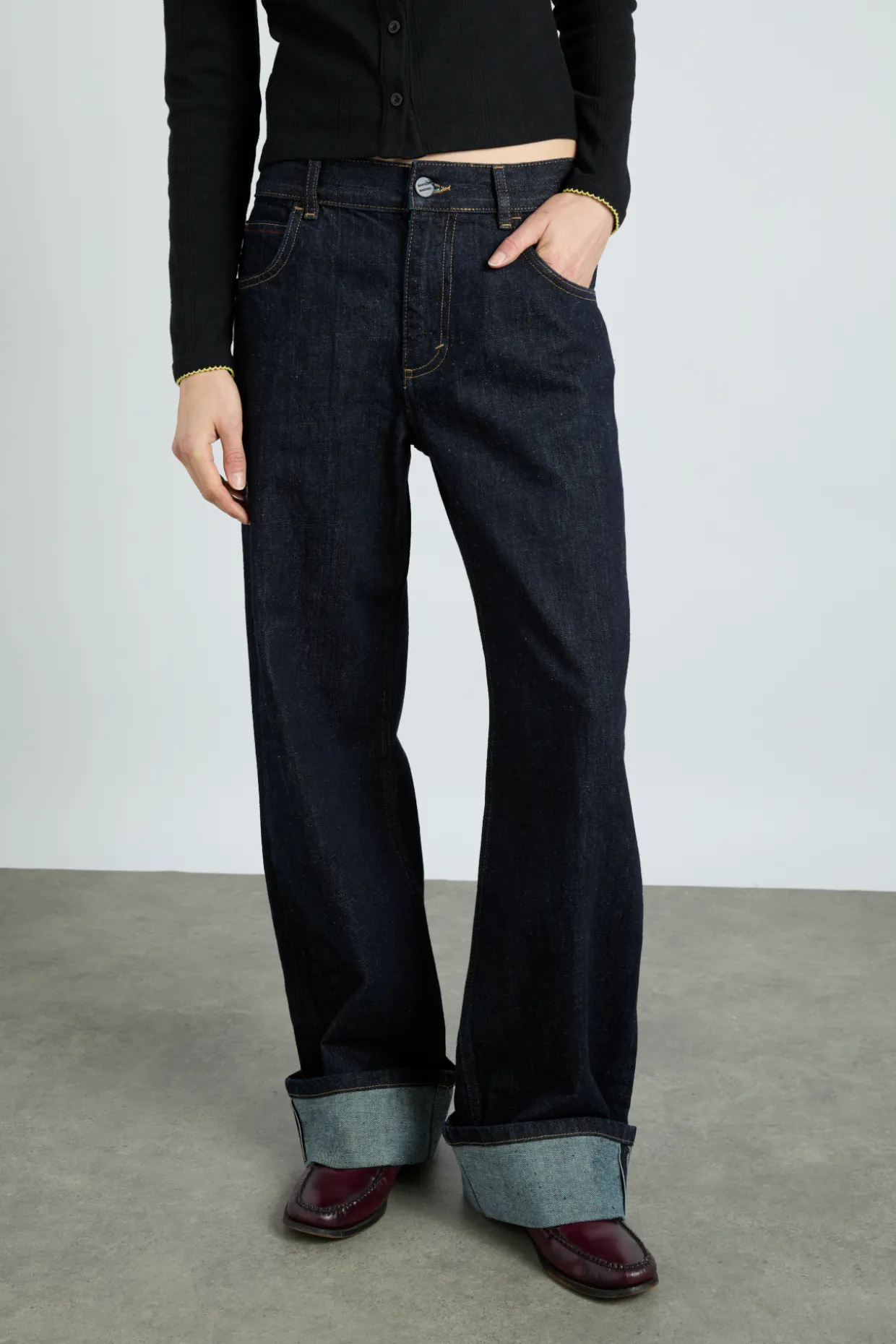 Italian selvedge sylvie jeans with turn up