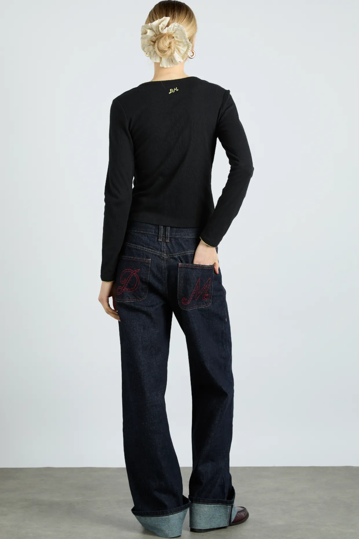 Italian selvedge sylvie jeans with turn up
