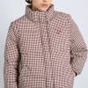 jennifer check puffer - chocolate gingham