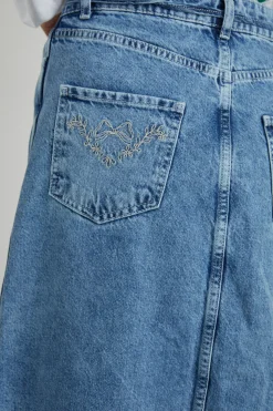 kaia denim maxi skirt