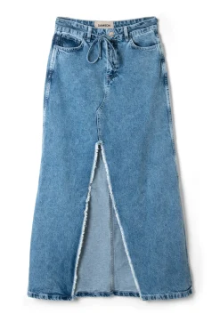 kaia denim maxi skirt