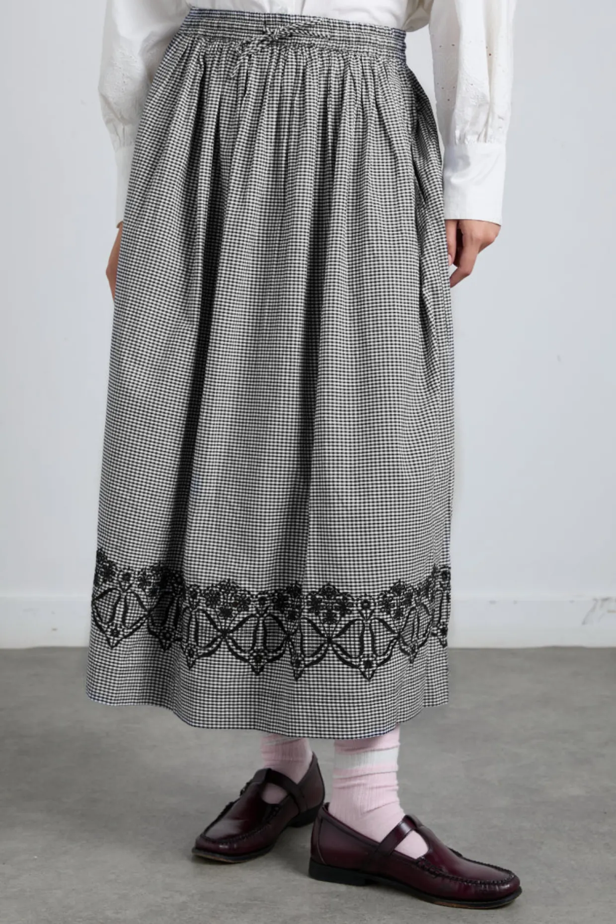 keeley midi skirt - black gingham