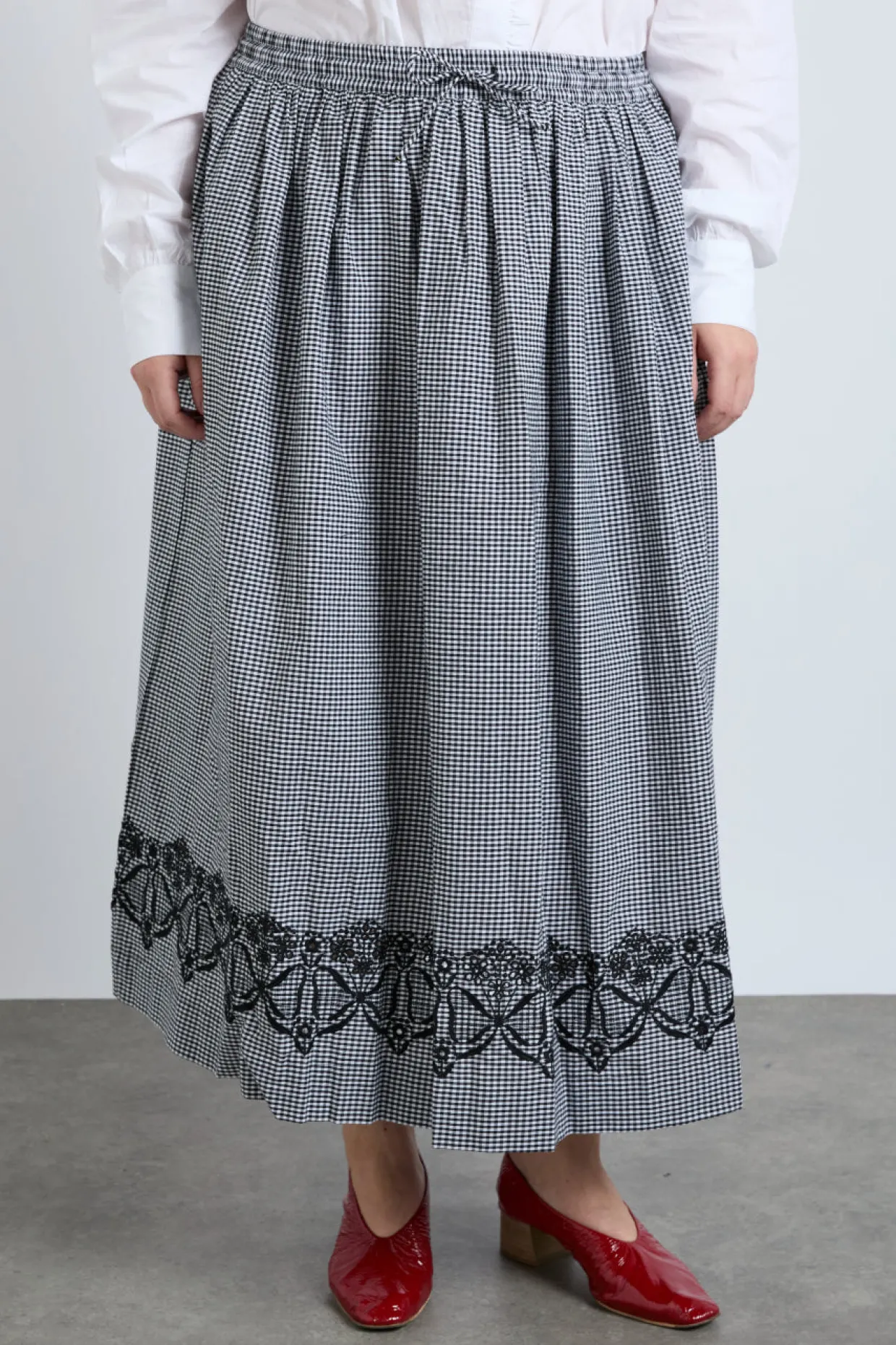 keeley midi skirt - black gingham