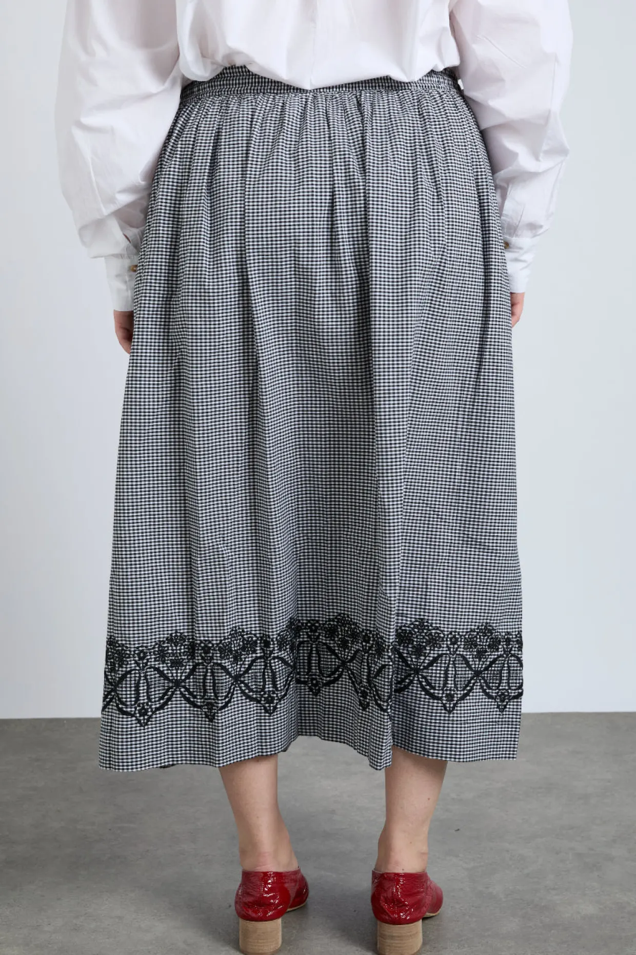 keeley midi skirt - black gingham