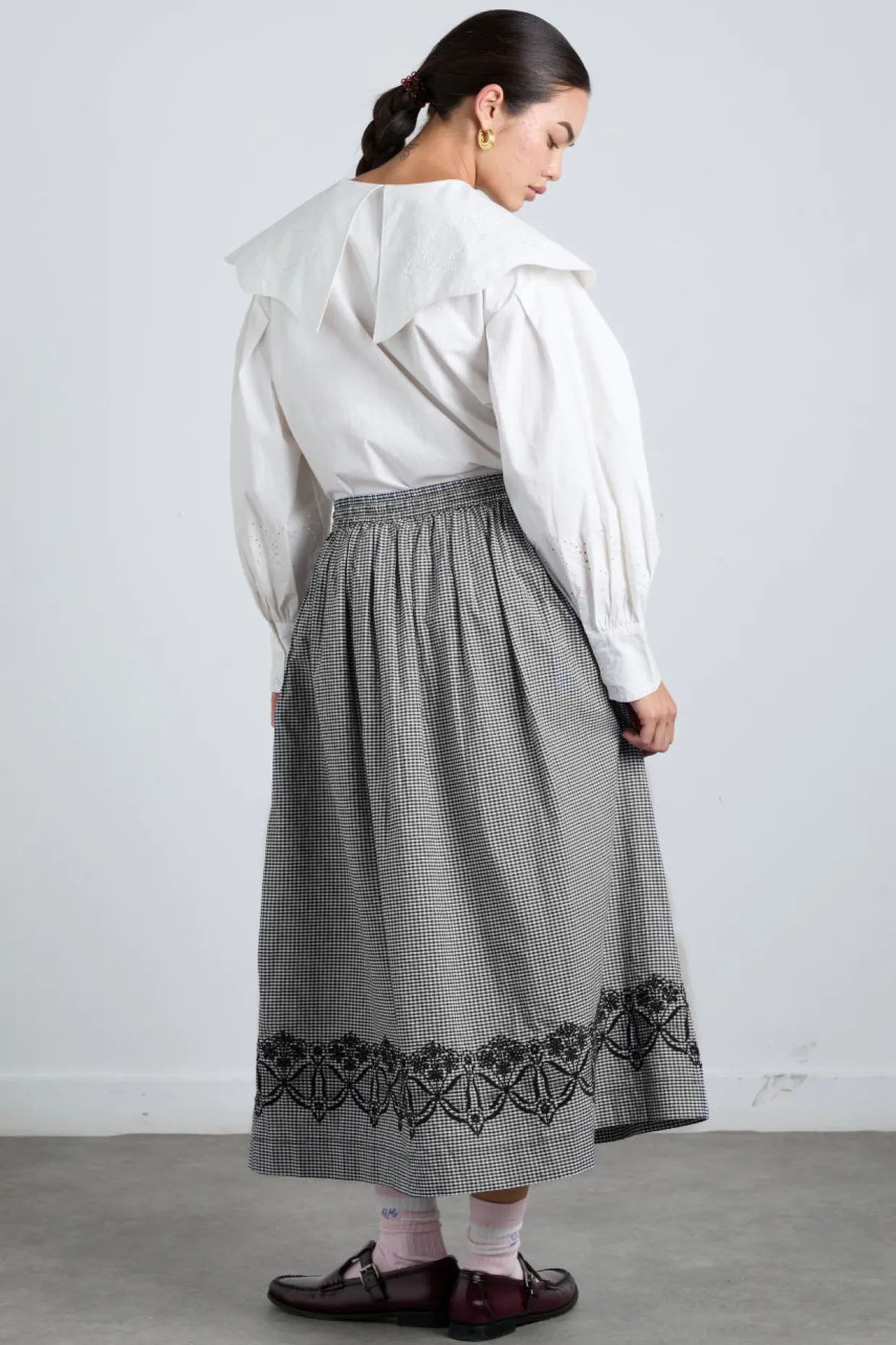 keeley midi skirt - black gingham