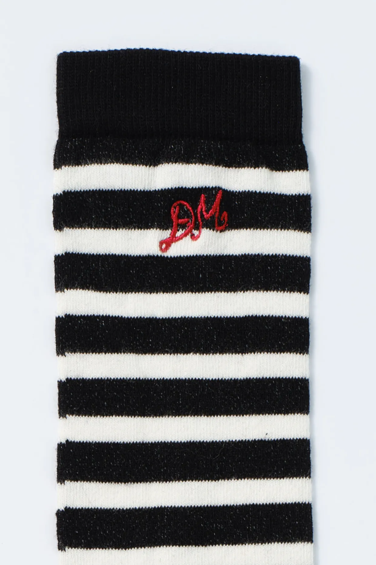 knee length socks - black u0026 white stripe