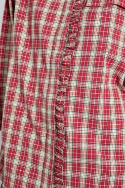 kylie ruffle shirt - red check