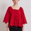 lana blouse - red