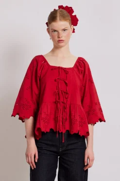 lana blouse - red