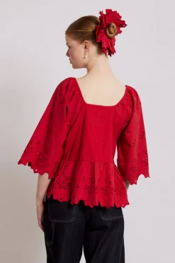 lana blouse - red