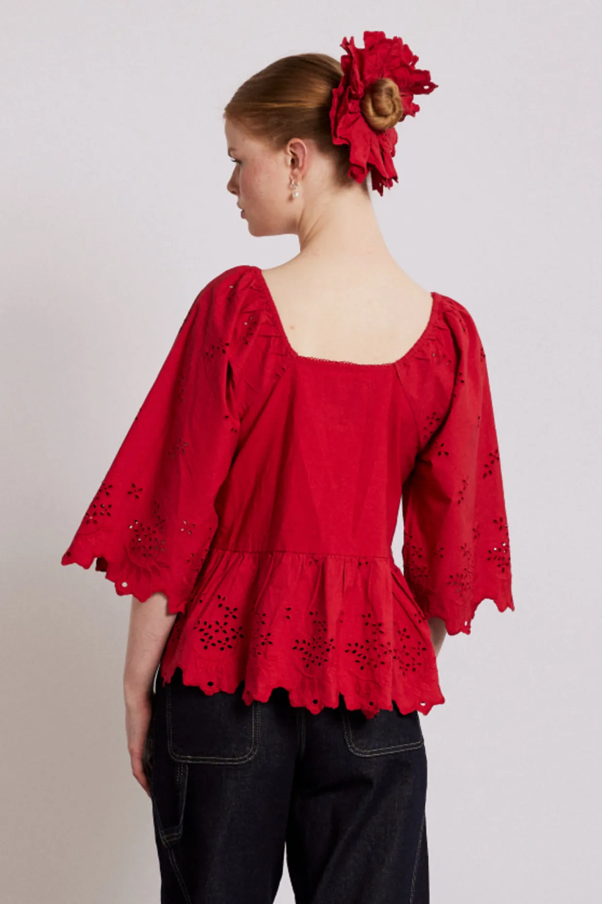 lana blouse - red