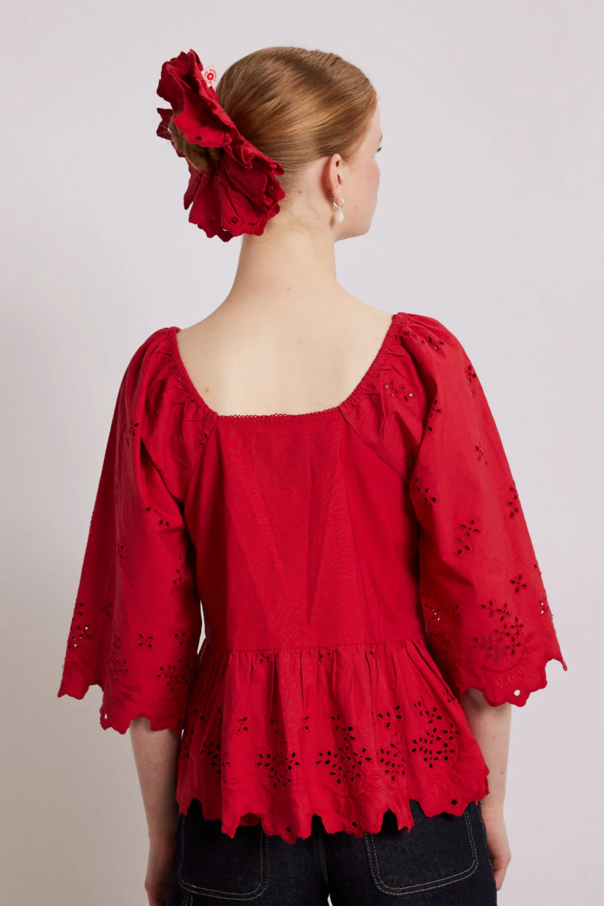 lana blouse - red