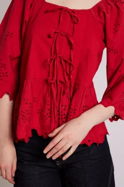 lana blouse - red