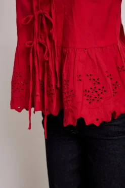 lana blouse - red