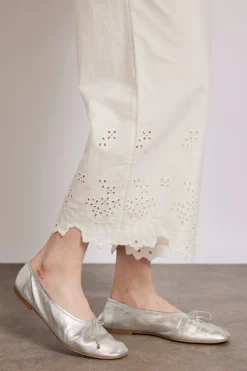 lana trousers - white broderie