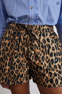 leopard pull on shorts