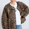 macy quilted jacket - leopard