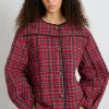 macy quilted jacket - red check