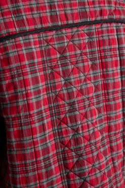 macy quilted jacket - red check